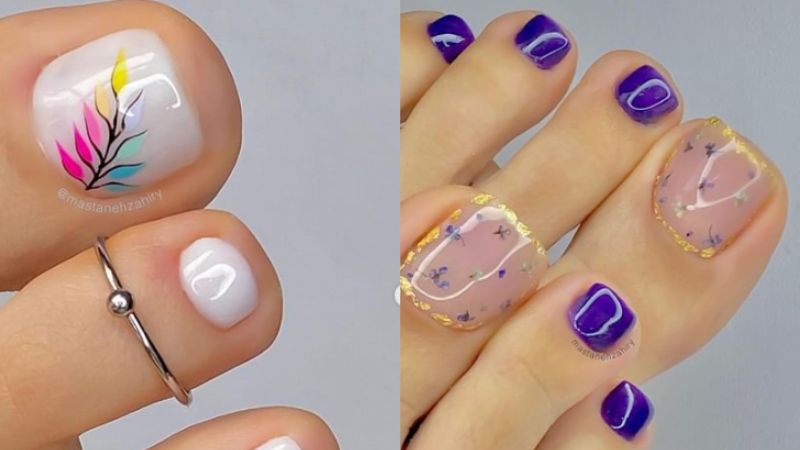 modelos de unhas para os pés com glitter