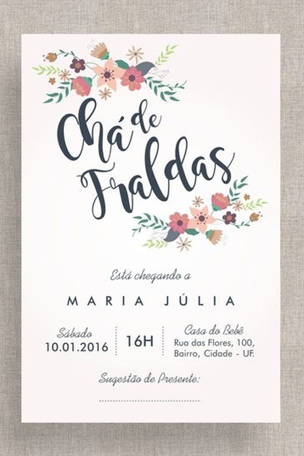 modelos de convite cha de bebe