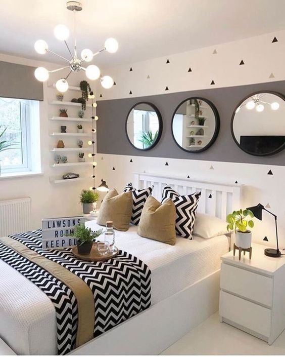 modelos de decoração para quarto preto e branco
