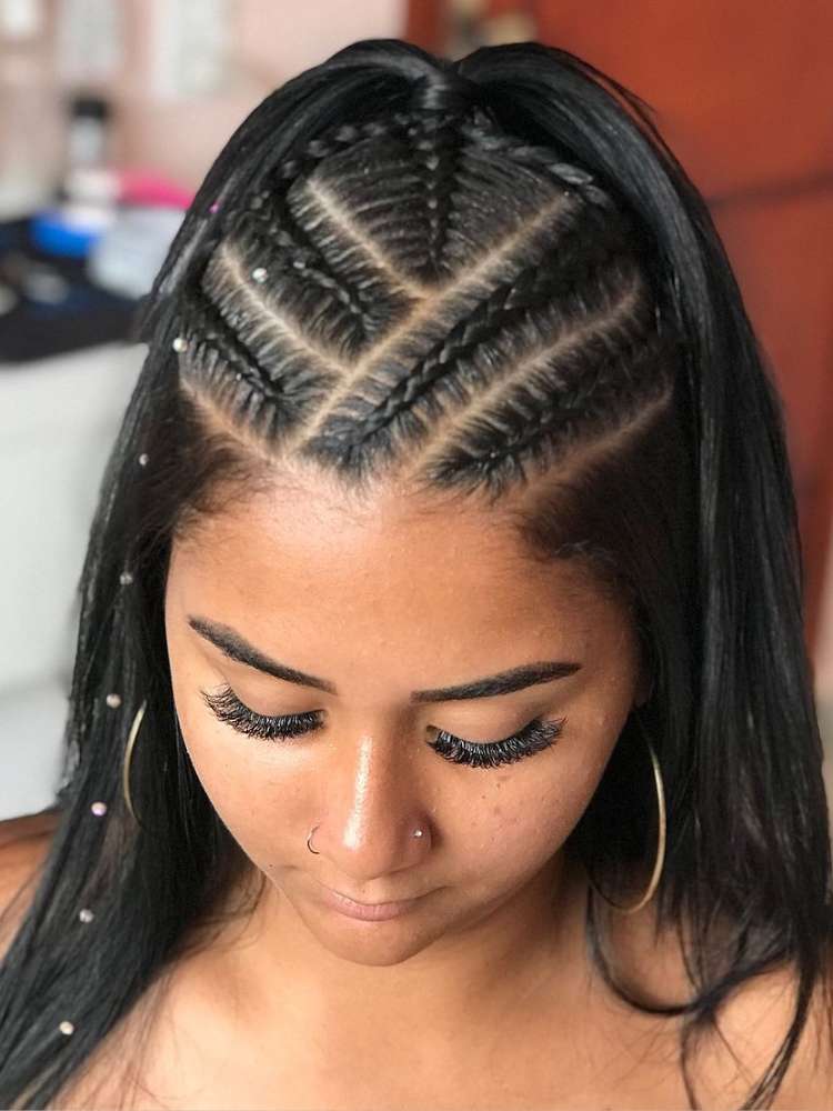 trança com aplique cabelo curto