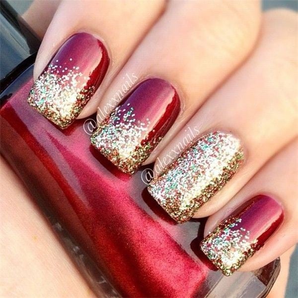 unhas de Natal francesinha