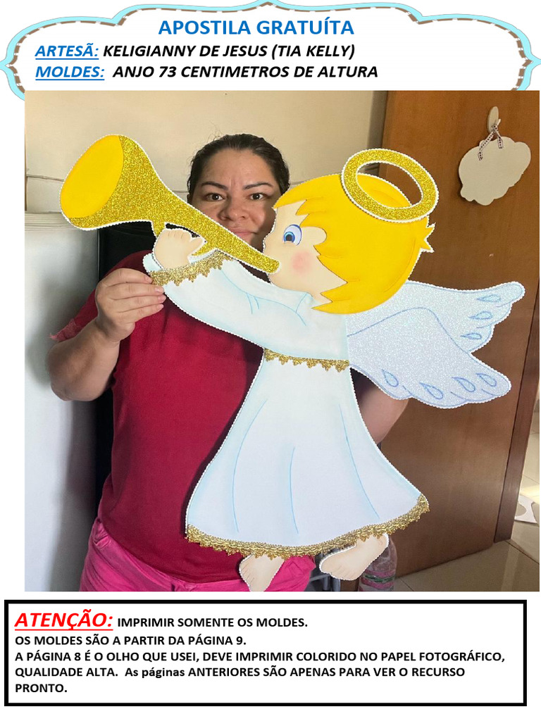 Molde de anjo para gesso