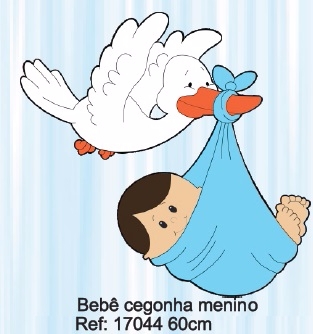 molde de cegonha com bebe em eva