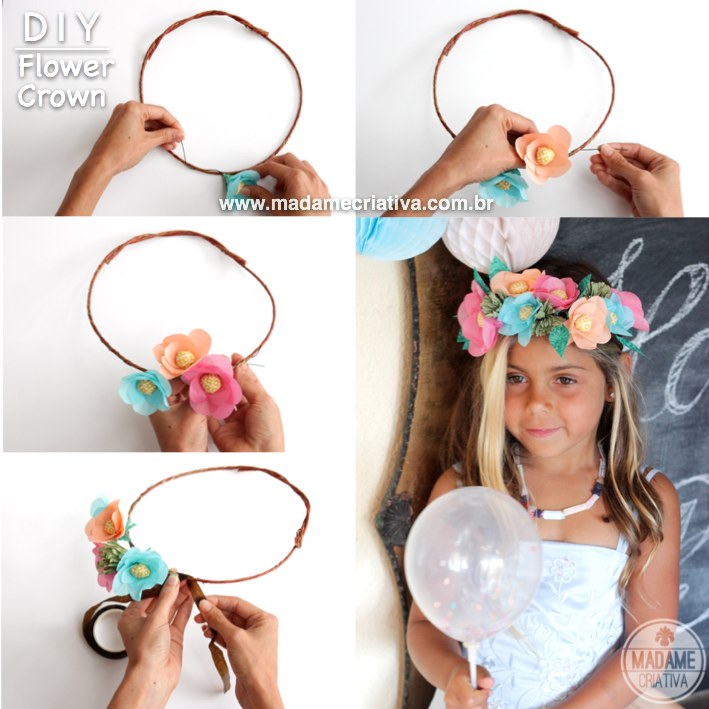 molde de flor para tiara de bebe