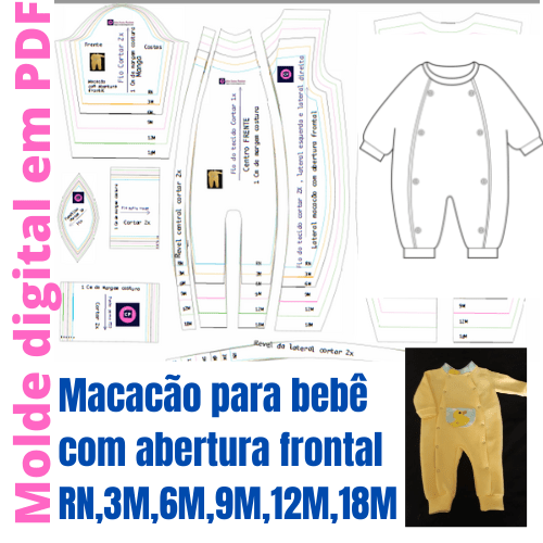 molde de macacao de bebe