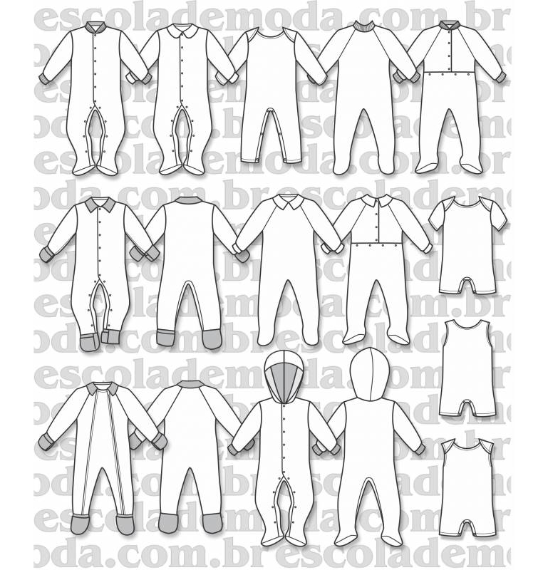 molde de macacao de bebe