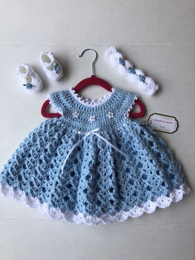 molde de vestido de croche para bebe