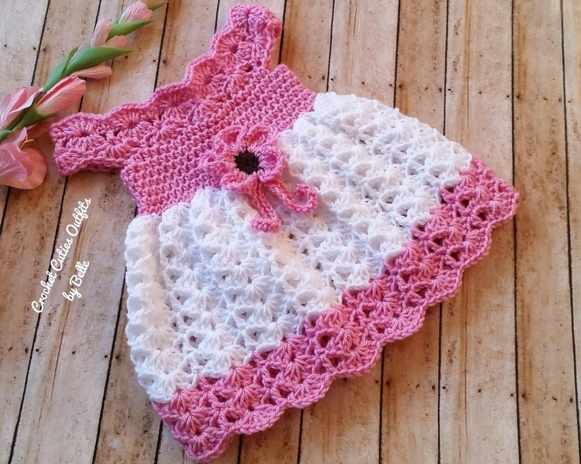 molde de vestido de croche para bebe