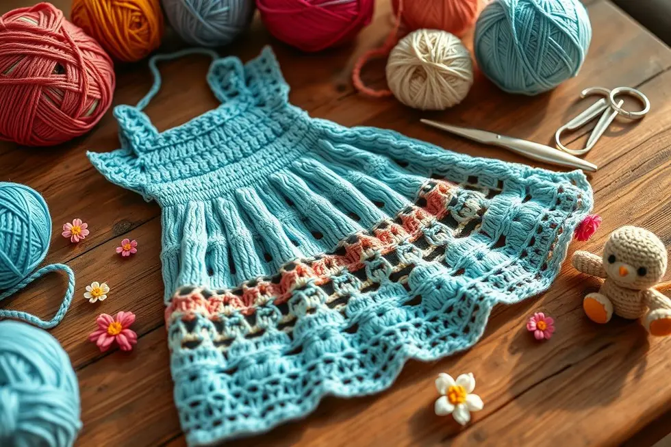 molde de vestido de croche para bebe