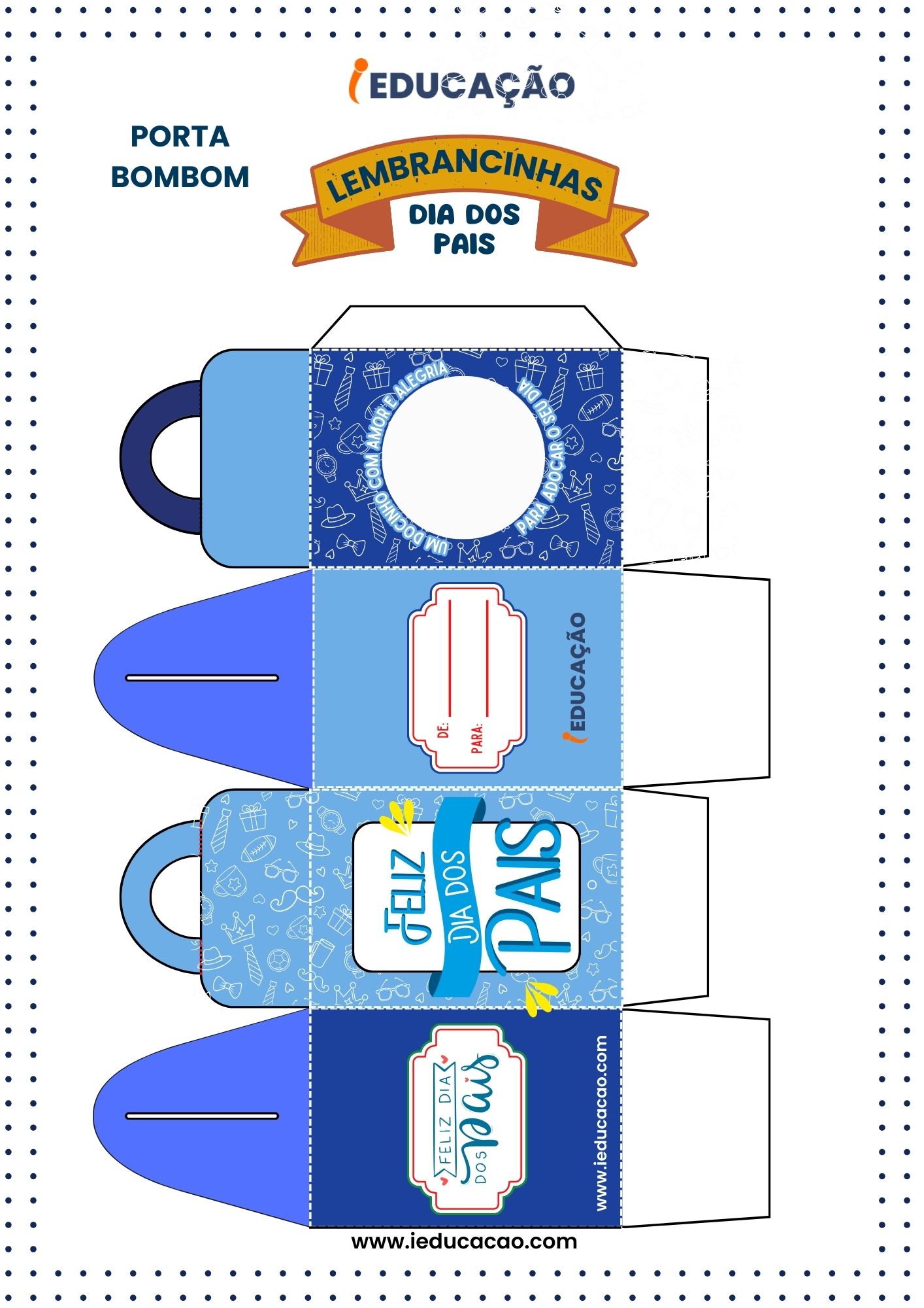 molde de gravata borboleta dia dos pais em feltro