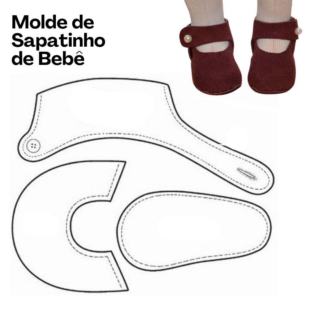 molde sapatinho de feltro para bebe