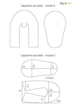 molde sapatinho de feltro para bebe