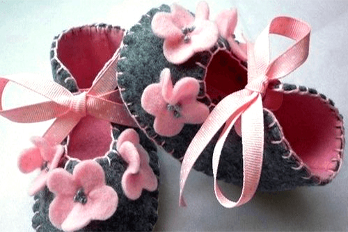 Os Melhores Moldes Gratuitos de Sapatinho de Feltro para Bebê