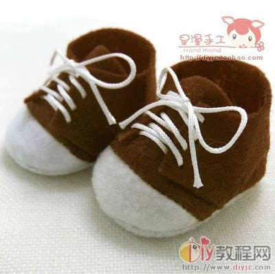 molde sapatinho de feltro para bebe