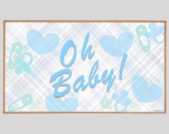 moldura chá de bebe azul