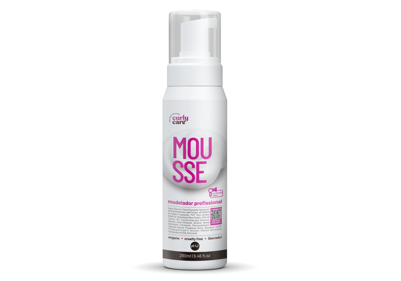 mousse vegano cabelo cacheado