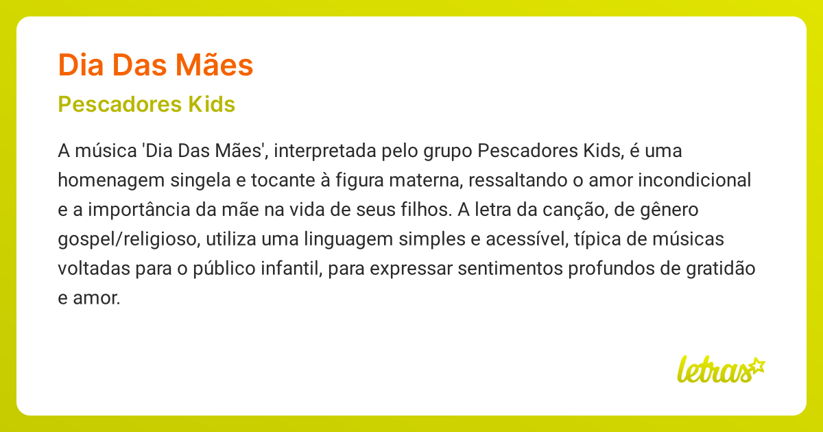 canções para o dia das mães