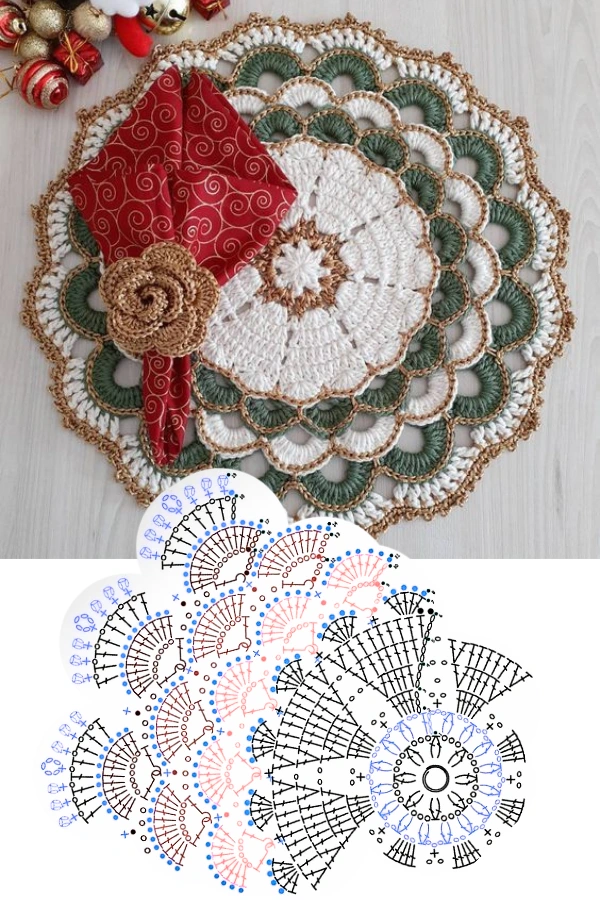 naperon de croche com grafico