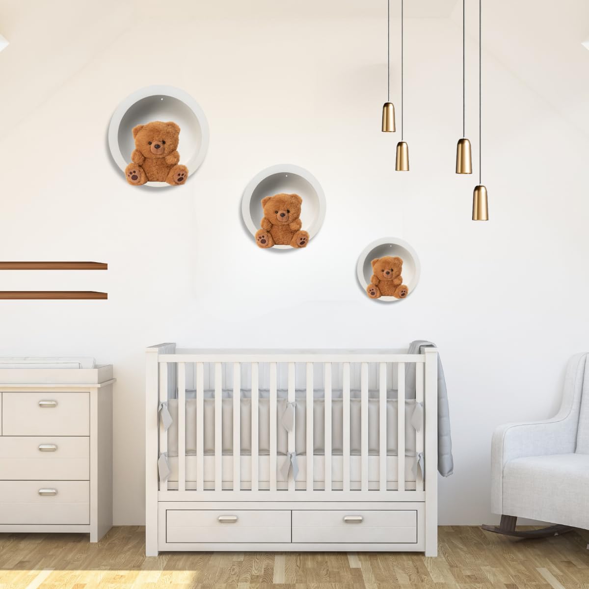 nicho redondo para quarto de bebe