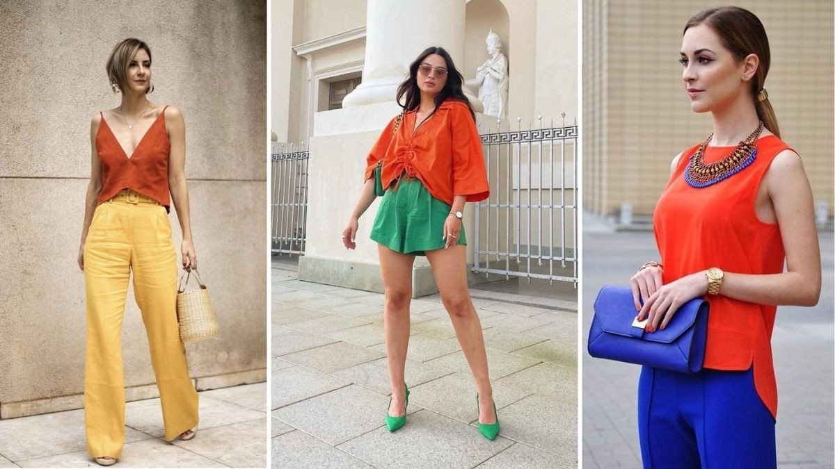 cores que combinam com laranja roupa