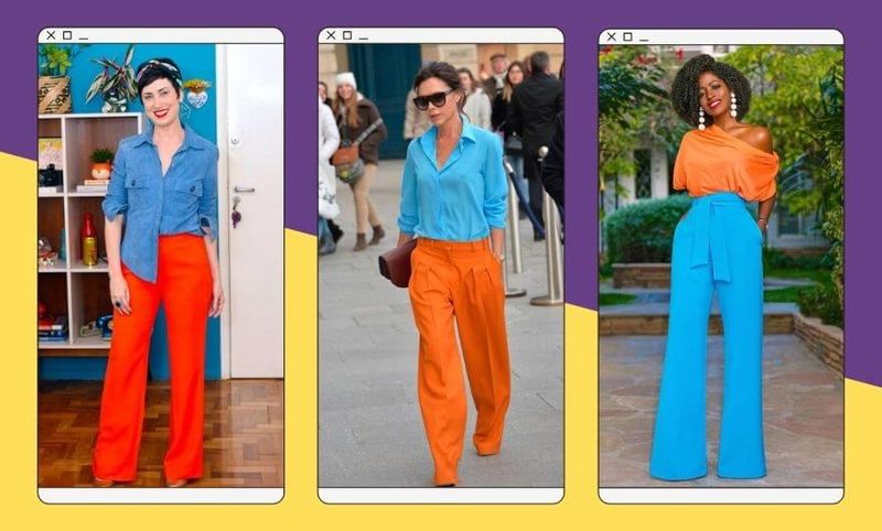 cores que combinam com laranja roupa
