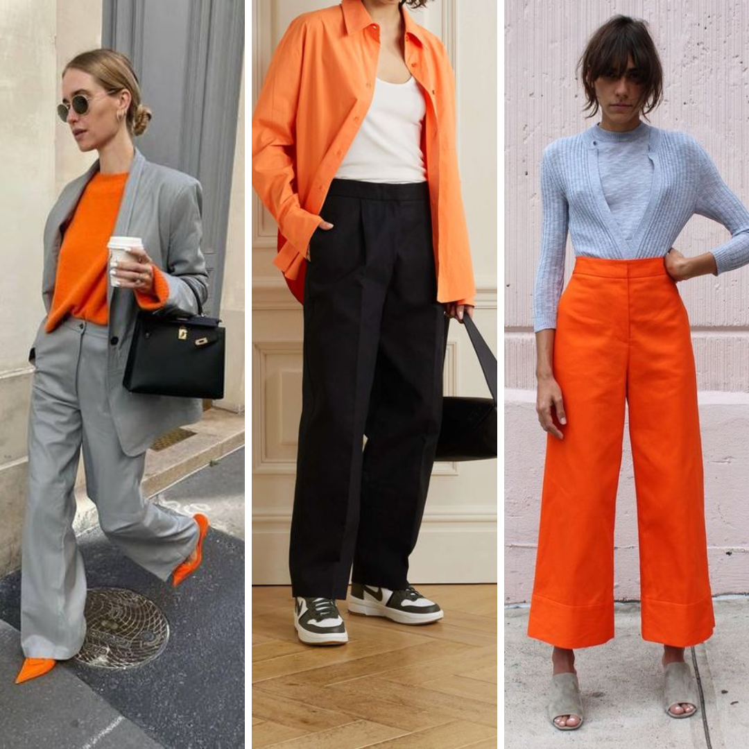 vestido laranja combina com que cor