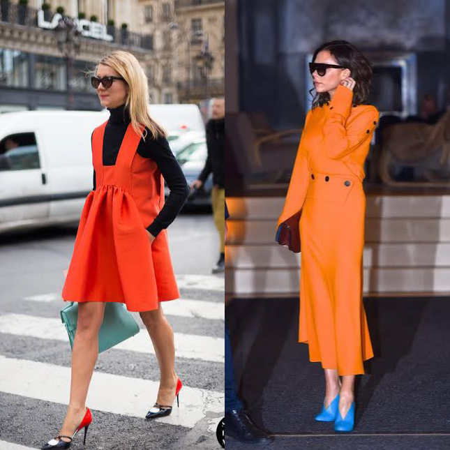 combinações de cores para roupa laranja