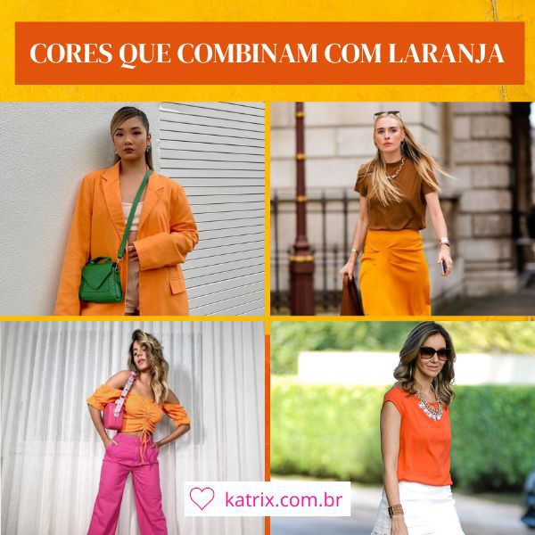 blusa laranja combina com que cor