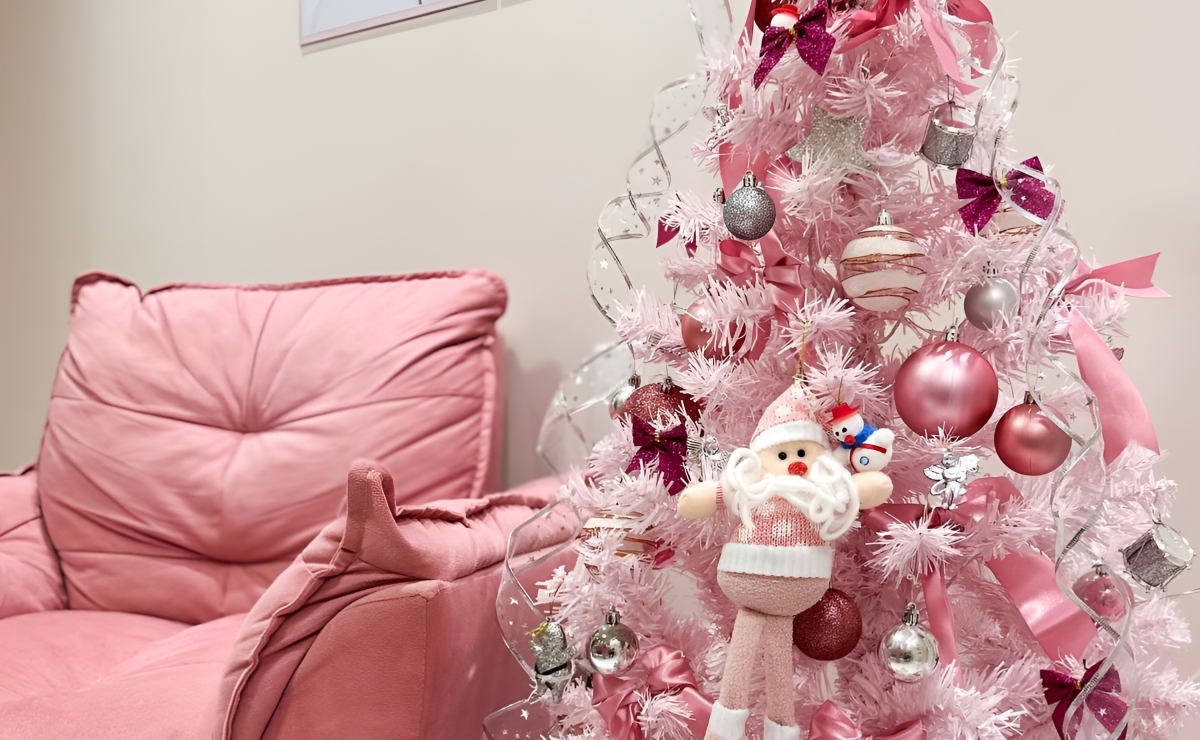 ideias de decoração de natal com a cor rosa
