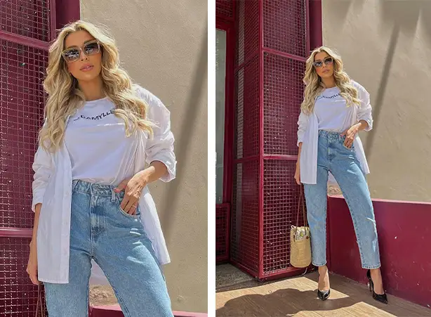 o que usar com calça mom