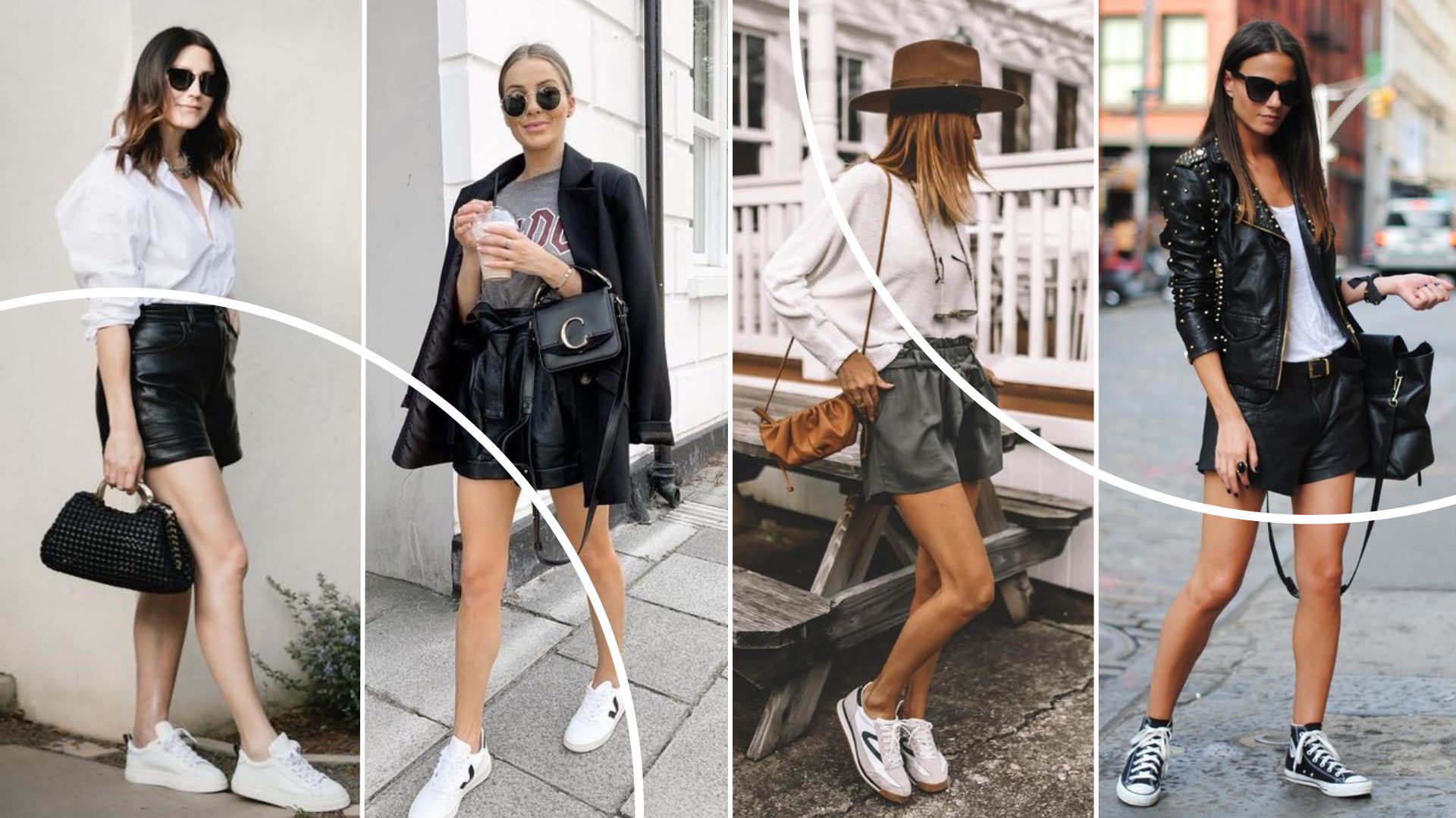 inspiração looks short de couro estilosos