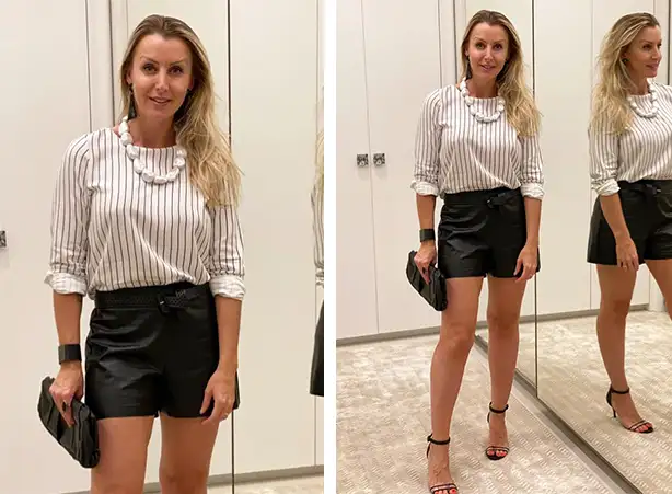 o que usar com short de couro