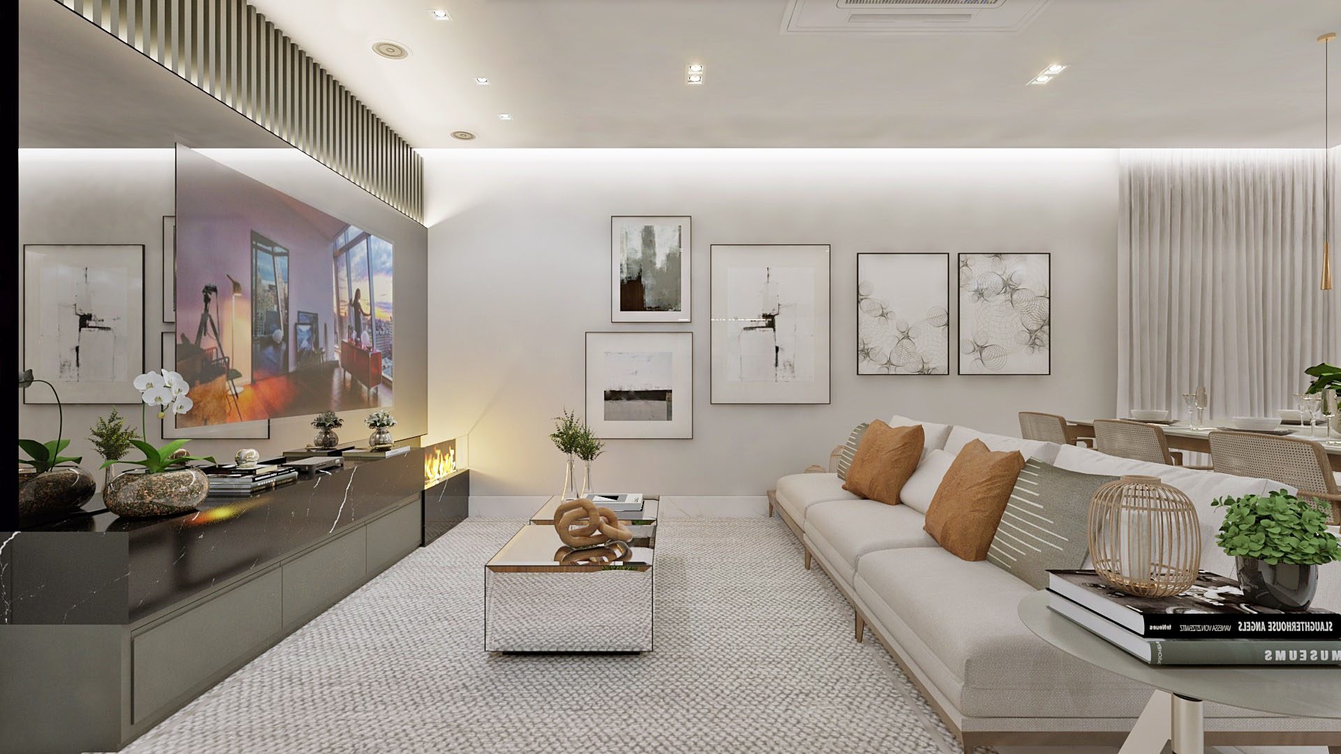 decoração sala pequena rústica