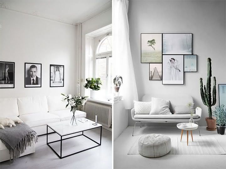 decoração sala pequena escandinava