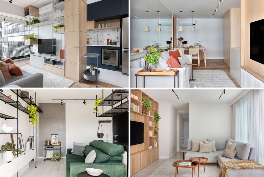 prateleiras decorativas sala pequena