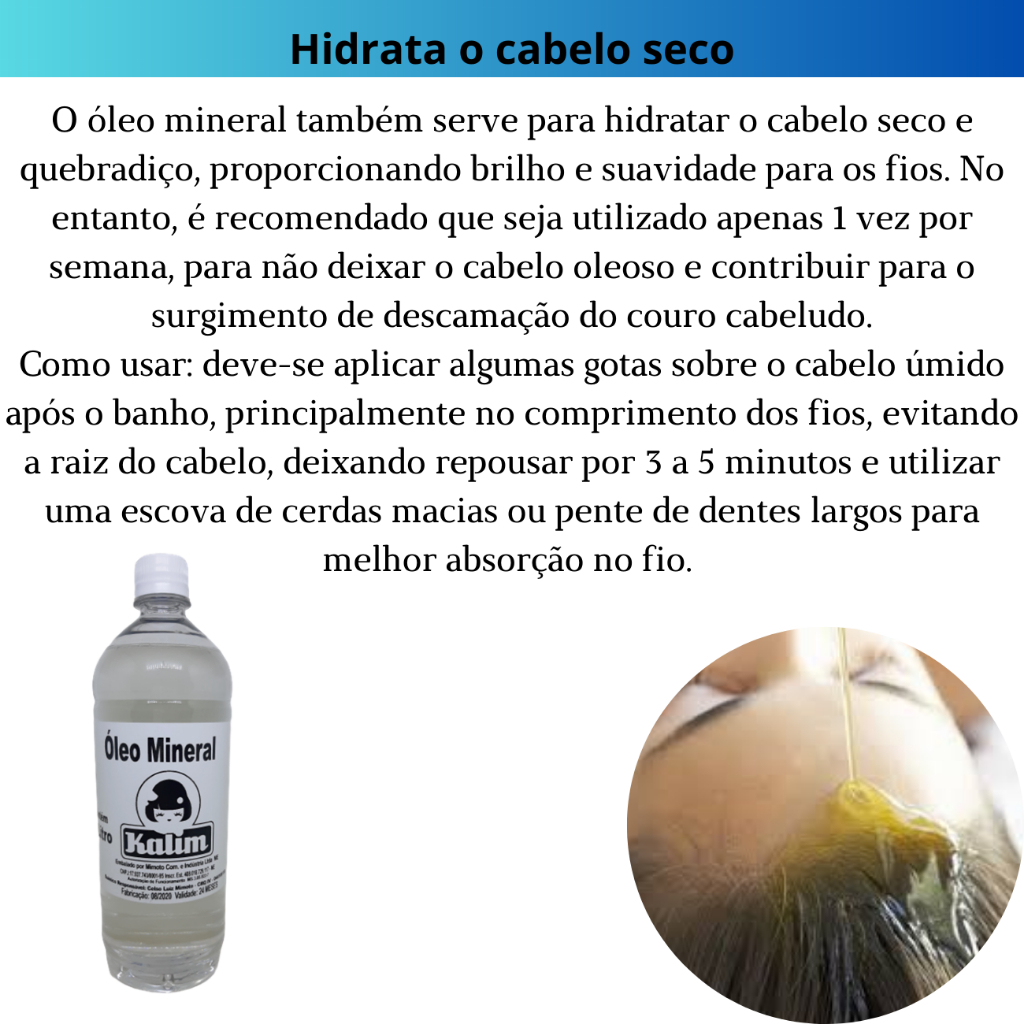 óleo mineral serve para quê
