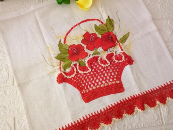 Técnicas de Crochê e Pintura para Panos de Prato: Aprenda a Fazer