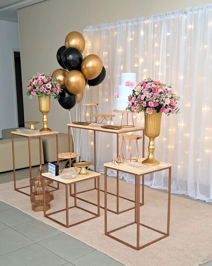 decoração festa vanessa estilo orgânico versus clássico