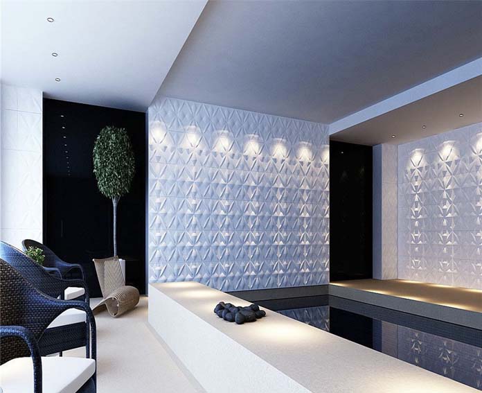decoração de parede com gesso 3d