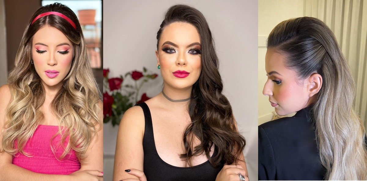 melhores penteados chiques cabelo solto para festas