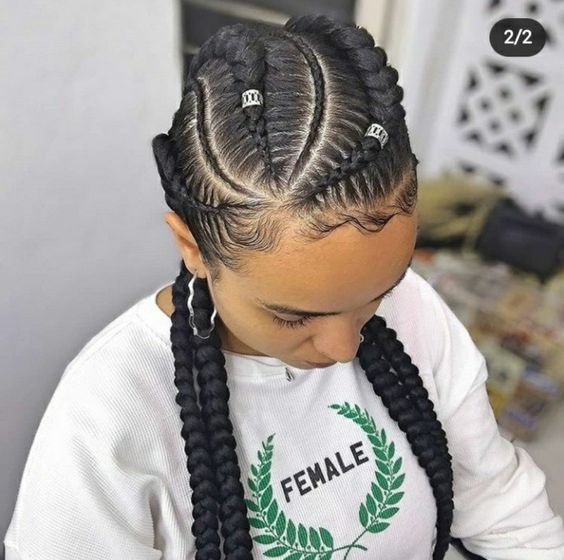 penteado de trança jumbo para transição capilar