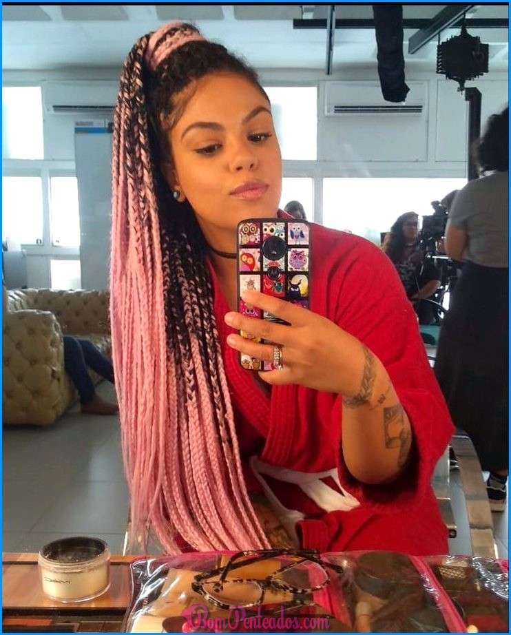 penteado de trança jumbo com franja
