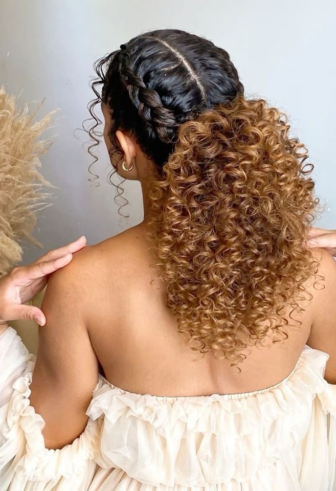 penteado de trança jumbo com extensões