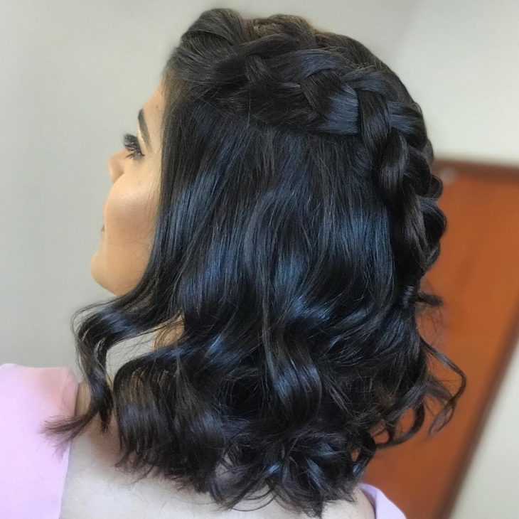 penteado festa cabelo medio para casamento civil