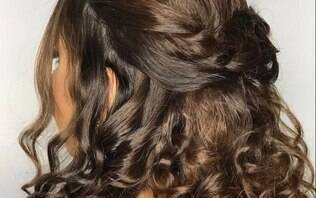 penteado festa cabelo medio para casamento civil