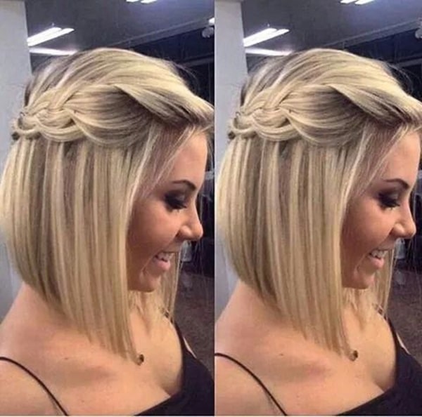 penteado madrinha cabelo curto liso dia