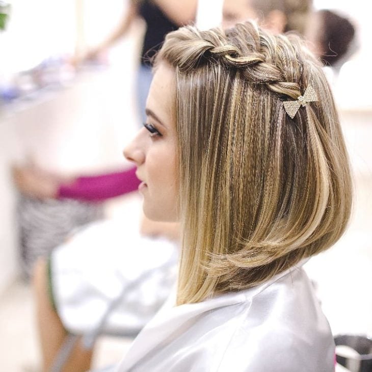 penteado madrinha cabelo curto liso noite
