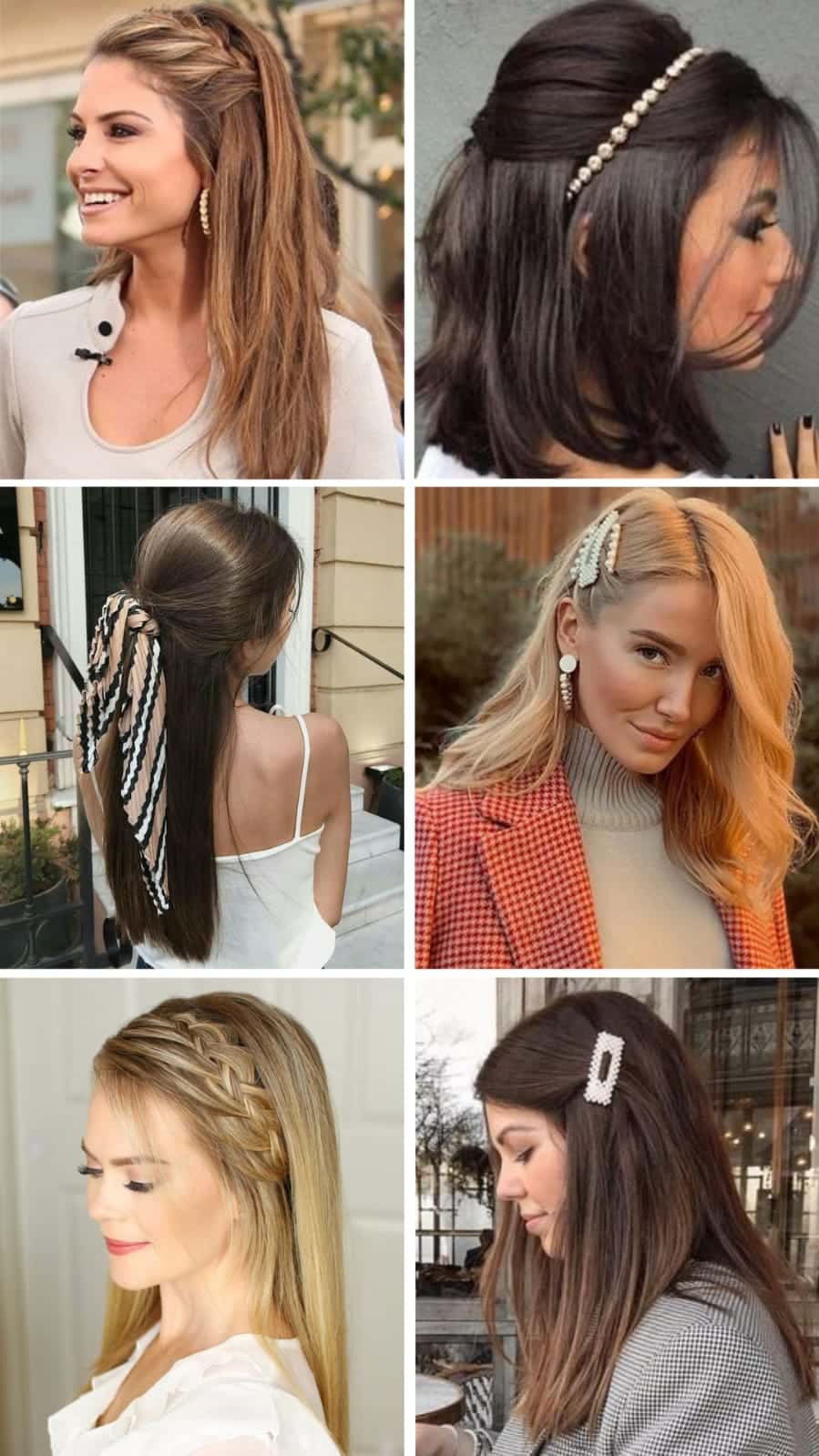 meio preso torcido cabelo liso