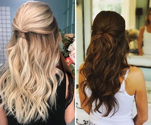 coque baixo versus rabo de cavalo elegante