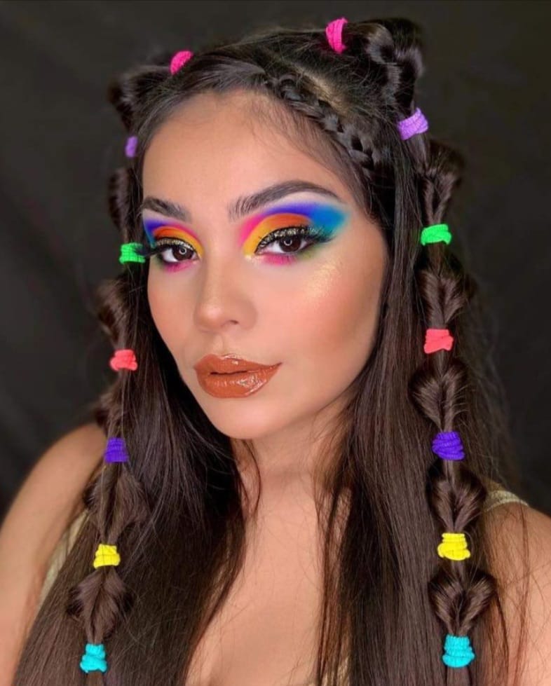 penteados carnaval com brilho
